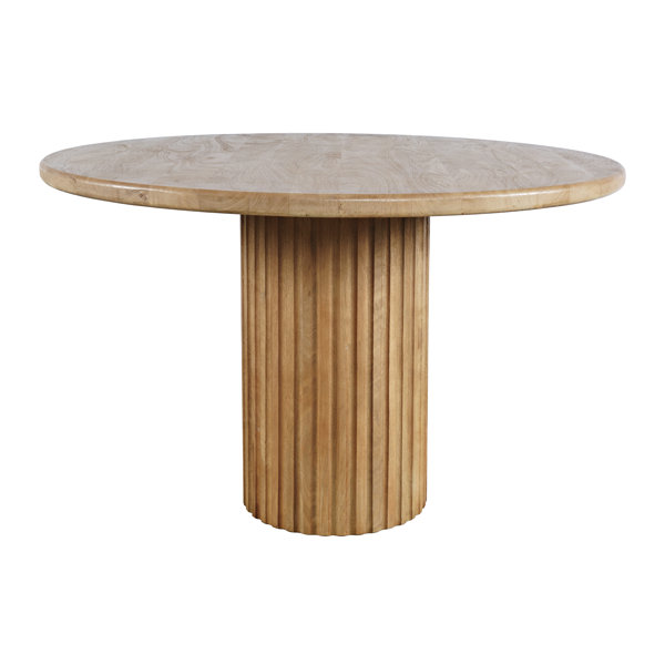 Wade Logan® Chellapah Solid Wood 48" Round MidCentury Modern Fluted
